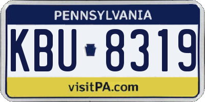 PA license plate KBU8319