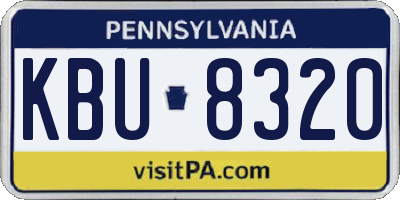 PA license plate KBU8320