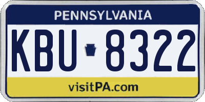 PA license plate KBU8322