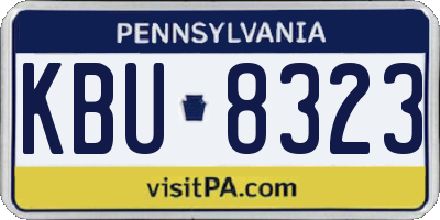 PA license plate KBU8323