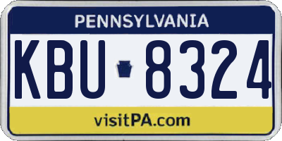 PA license plate KBU8324