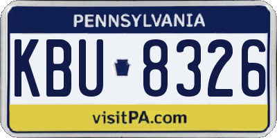 PA license plate KBU8326