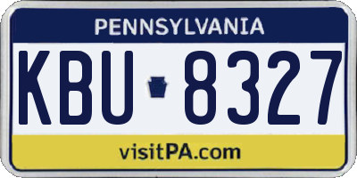PA license plate KBU8327