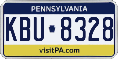 PA license plate KBU8328