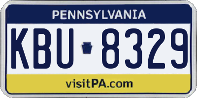 PA license plate KBU8329