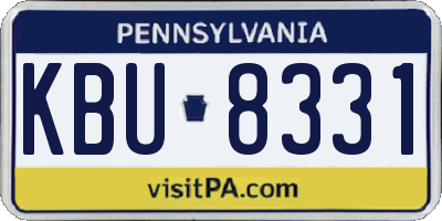 PA license plate KBU8331
