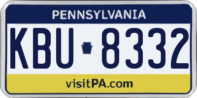 PA license plate KBU8332