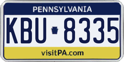 PA license plate KBU8335