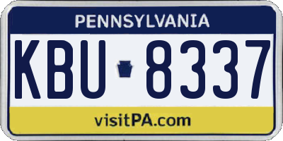 PA license plate KBU8337
