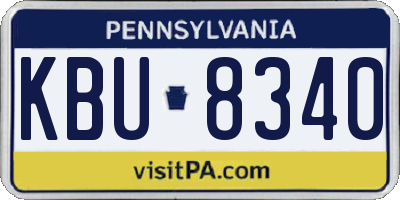 PA license plate KBU8340