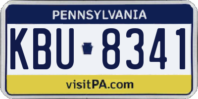 PA license plate KBU8341