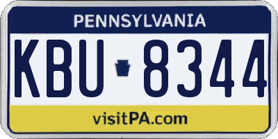 PA license plate KBU8344