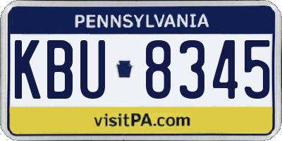 PA license plate KBU8345