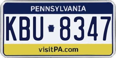 PA license plate KBU8347