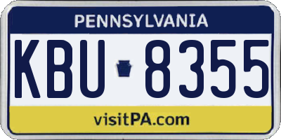 PA license plate KBU8355