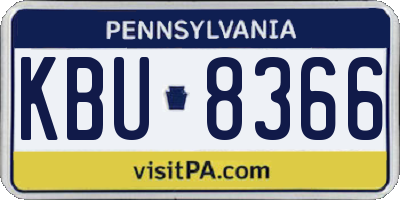 PA license plate KBU8366