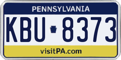 PA license plate KBU8373