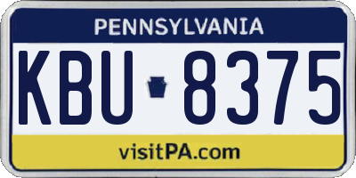 PA license plate KBU8375
