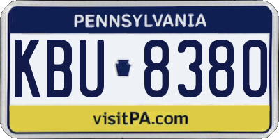 PA license plate KBU8380
