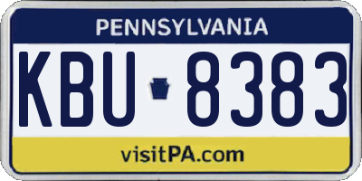 PA license plate KBU8383