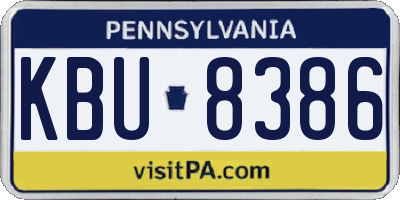 PA license plate KBU8386