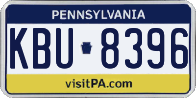 PA license plate KBU8396