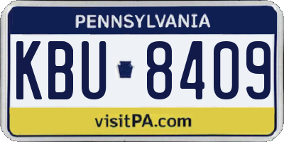 PA license plate KBU8409