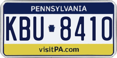 PA license plate KBU8410