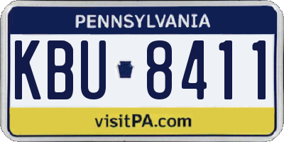 PA license plate KBU8411