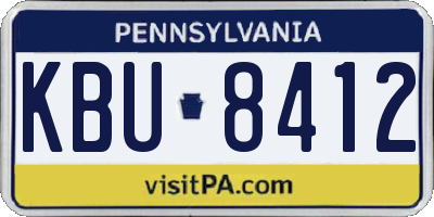 PA license plate KBU8412