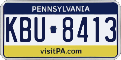 PA license plate KBU8413