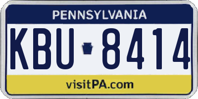 PA license plate KBU8414