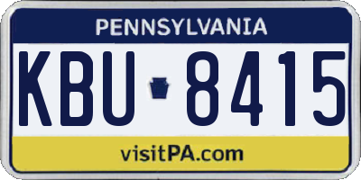 PA license plate KBU8415