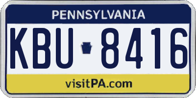 PA license plate KBU8416