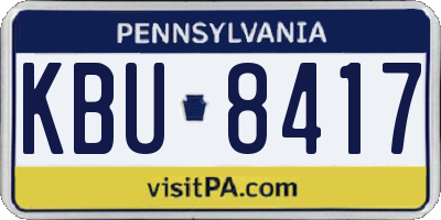 PA license plate KBU8417
