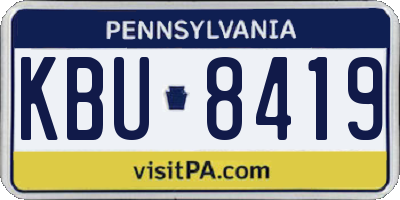 PA license plate KBU8419
