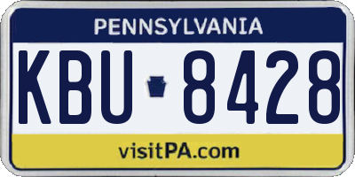 PA license plate KBU8428