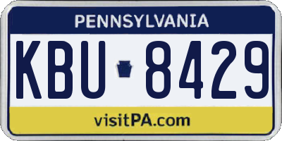 PA license plate KBU8429