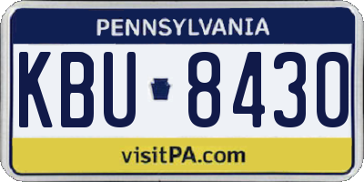 PA license plate KBU8430