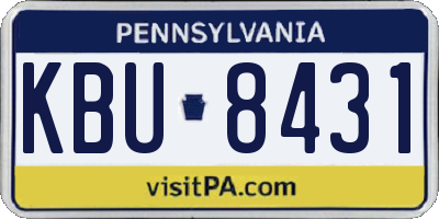 PA license plate KBU8431