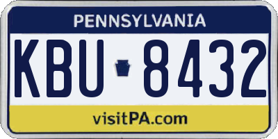 PA license plate KBU8432