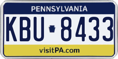 PA license plate KBU8433