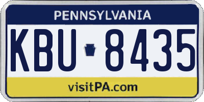 PA license plate KBU8435