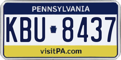 PA license plate KBU8437