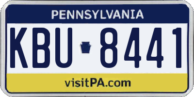 PA license plate KBU8441