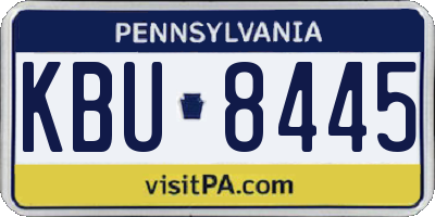 PA license plate KBU8445