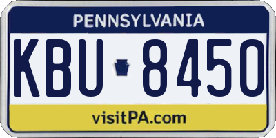PA license plate KBU8450