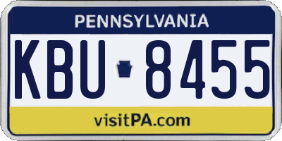 PA license plate KBU8455