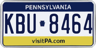 PA license plate KBU8464