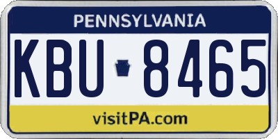 PA license plate KBU8465